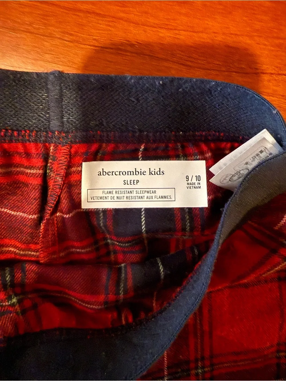 abercrombie kids Gray Logo Sweatshirts with Red Plaid Pajama Pants